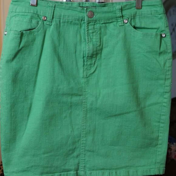 Nine West Green Jean Skirt - Picture 1 of 3
